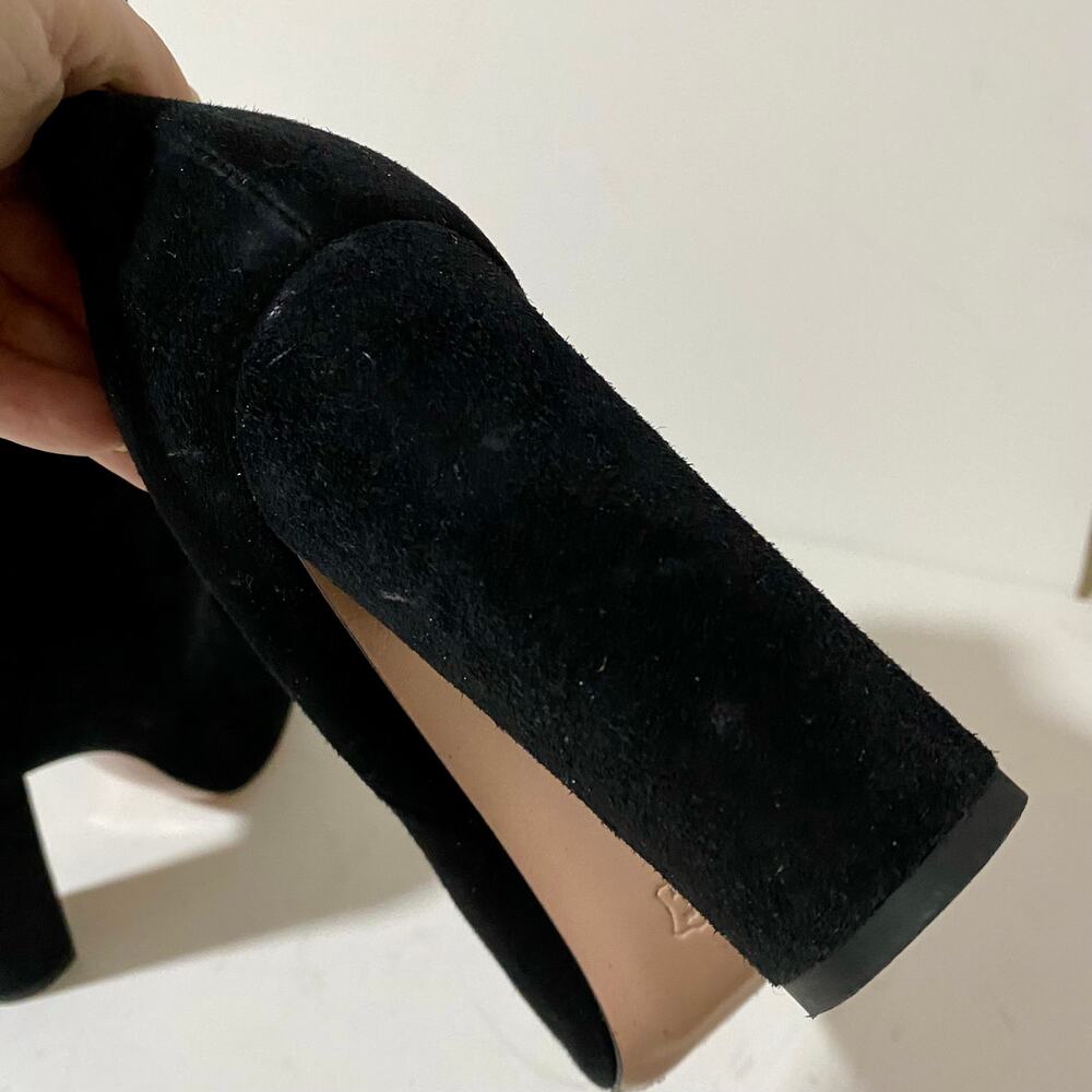 Gianvito Rossi Piper 85 Black Suede Heeled Ankle Boots Heels sz 39.5 Lyell - Picture 9 of 12